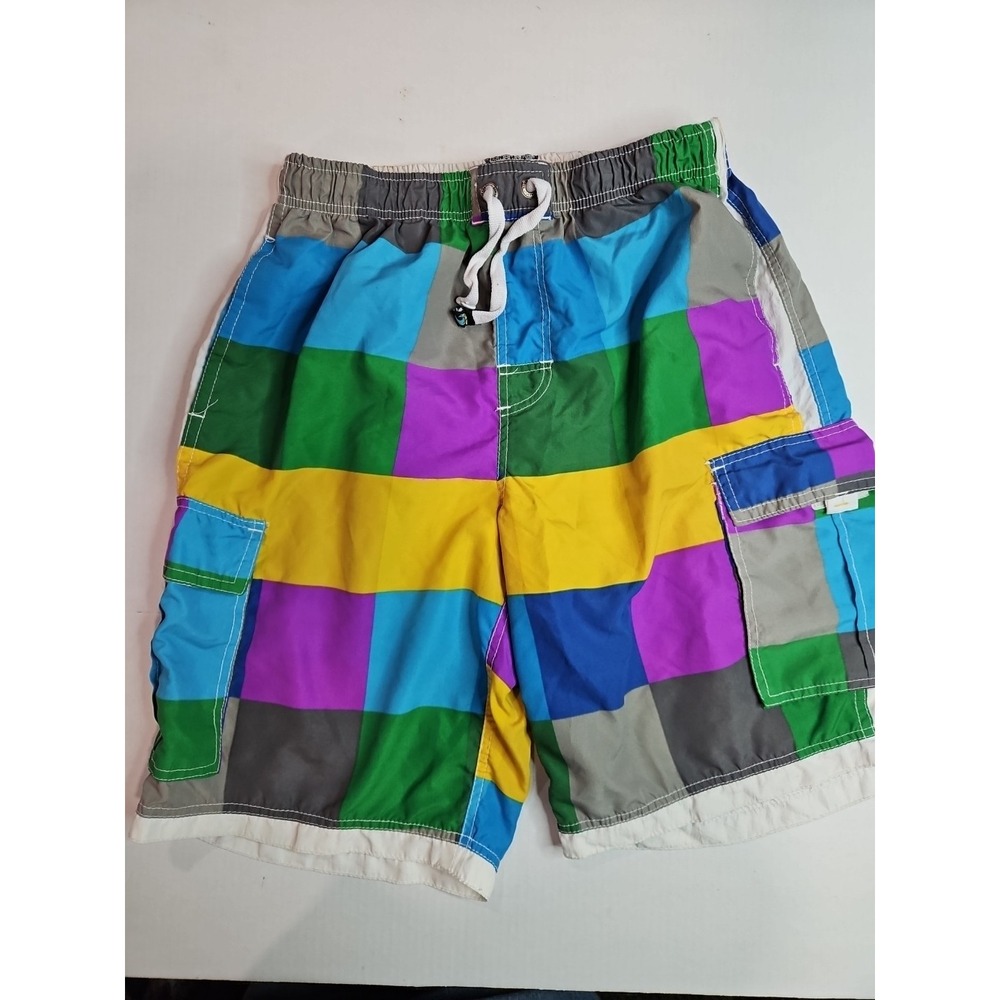 Banana Split‎ Swim Trunks Mens Size L Multicolor With Cargo Pockets Shorts 310